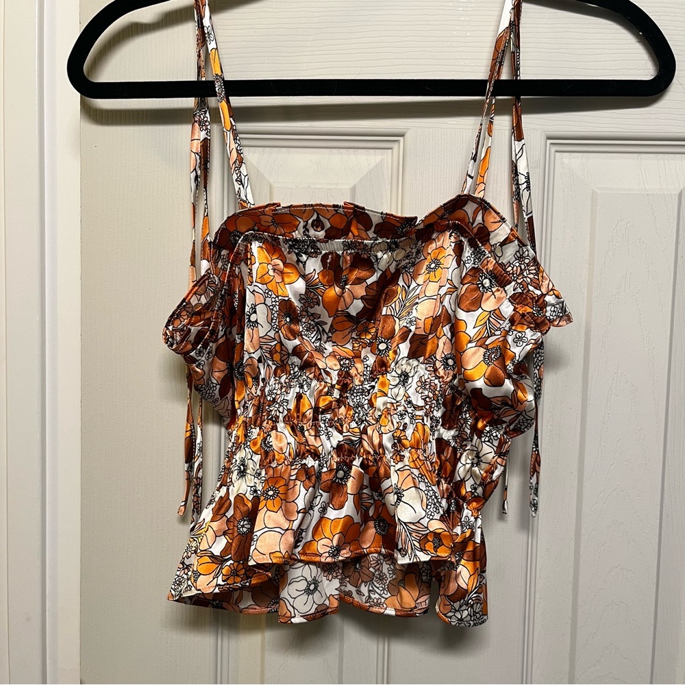 Floral Satin Top XS